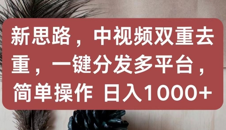 新思路，中视频双重去重，一键分发多平台，简单操作，日入1000+插图