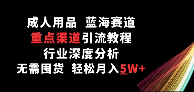 成人用品，蓝海赛道，重点渠道引流教程，行业深度分析，无需囤货，轻松月入5W+插图