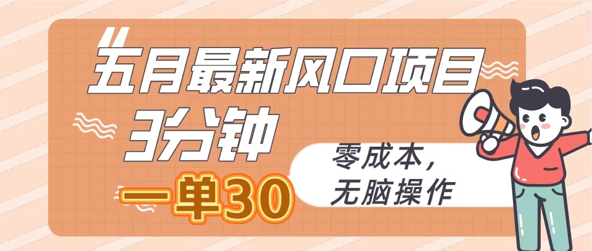 （10256期）五月最新风口项目，3分钟一单30，零成本，无脑操作插图