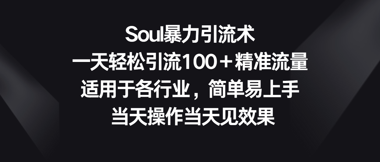 Soul暴力引流术，一天轻松引流100＋精准流量，适用于各行业，简单易上手！插图