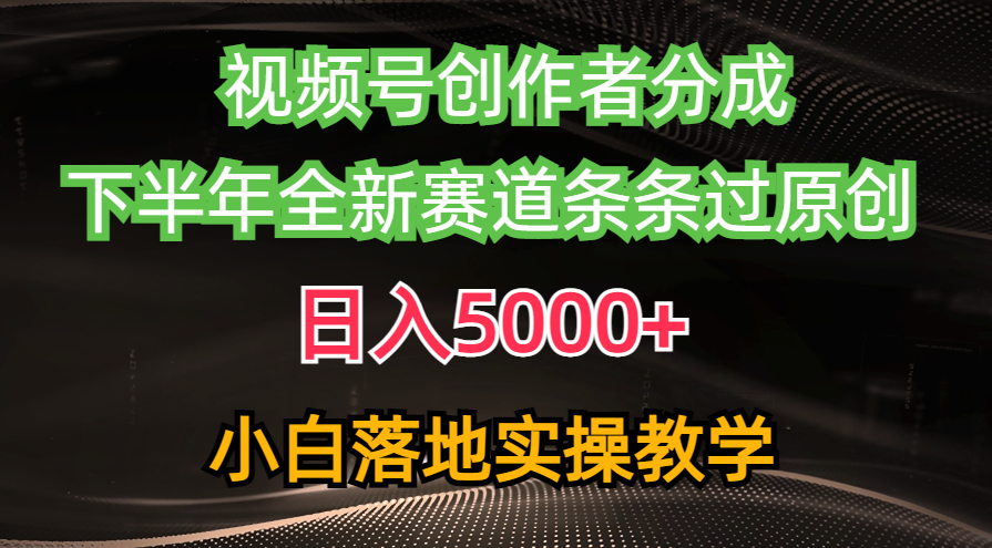（10294期）视频号创作者分成最新玩法，日入5000+  下半年全新赛道条条过原创，小…插图
