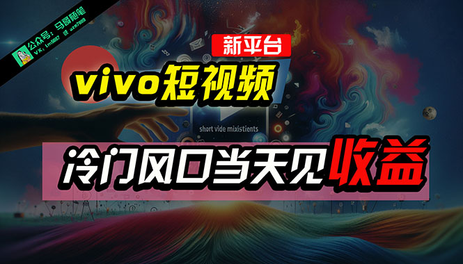 （10390期）全新平台vivo短视频，新风口AI混剪无脑搬运，冷门风口当天见收益，7天…插图
