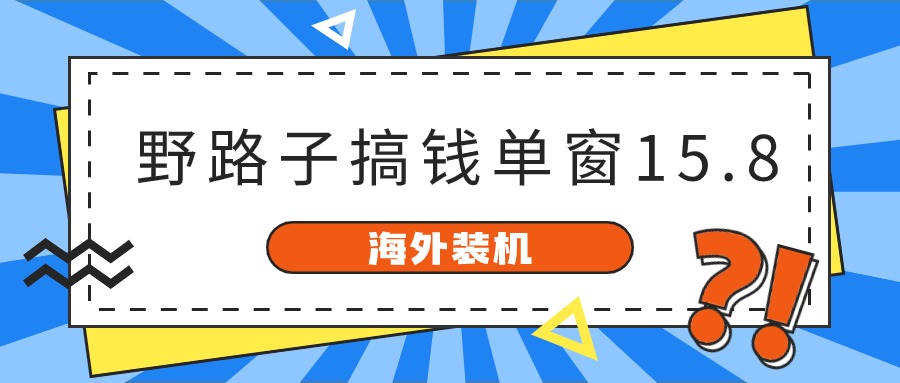 （10385期）海外装机，野路子搞钱，单窗口15.8，已变现10000+插图