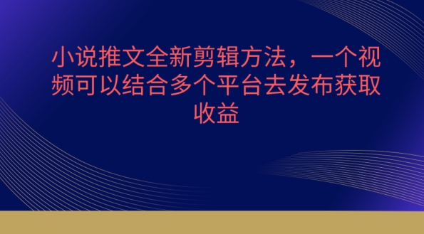 小说推文全新剪辑方法，一个视频可以结合多个平台去发布获取插图