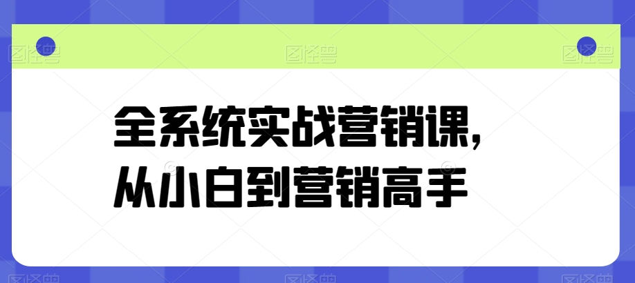 全系统实战营销课，从小白到营销高手插图