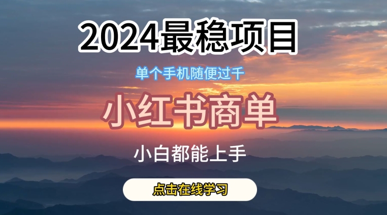 2024最稳蓝海项目，小红书商单项目，没有之一插图