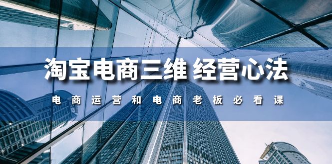 （10761期）淘宝电商三维 经营心法：电商运营和电商老板必看课（59节课）插图