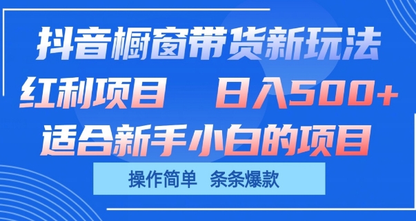 抖音橱窗带货新玩法，单日收益几张，操作简单，条条爆款插图