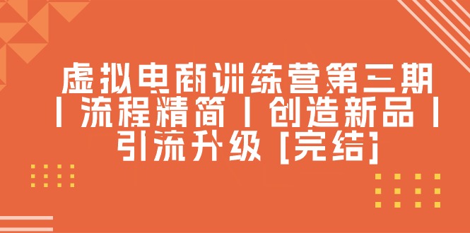 （10960期）虚拟电商训练营第三期丨流程精简丨创造新品丨引流升级插图