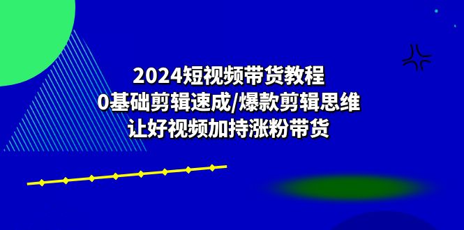 （10982期）2024短视频带货教程：0基础剪辑速成/爆款剪辑思维/让好视频加持涨粉带货插图