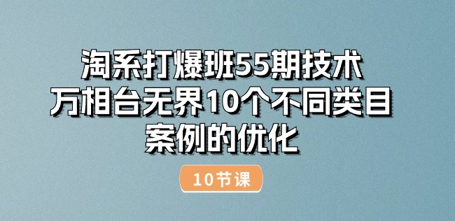 淘系打爆班55期技术：万相台无界10个不同类目案例的优化(10节)插图