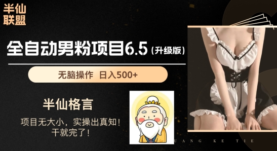 男粉项目6.5升级版，全自动男粉项目，日收入1K+插图