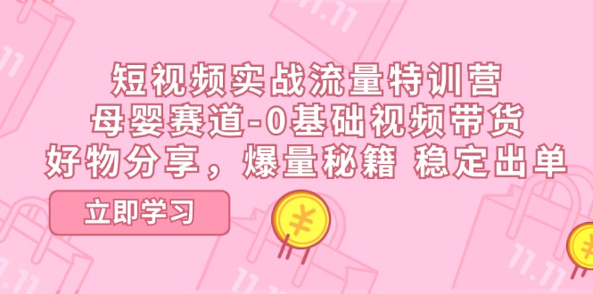 （11373期）短视频实战流量特训营，母婴赛道-0基础带货，好物分享，爆量秘籍 稳定出单插图