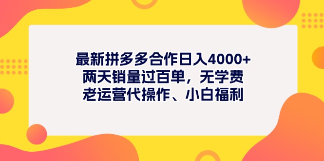 （11410期）最新拼多多项目日入4000+两天销量过百单，无学费、老运营代操作、小白福利插图