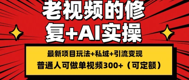 修复老视频的玩法，搬砖+引流的变现(可持久)，单条收益300+插图