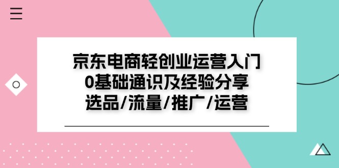 京东电商轻创业运营入门0基础通识及经验分享：选品/流量/推广/运营插图