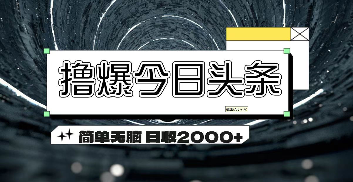 （11665期）撸爆今日头条 简单无脑操作 日收2000+插图