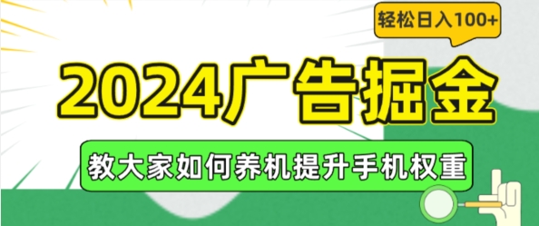 2024广告掘金，教大家如何养机提升手机权重，轻松日入100+插图