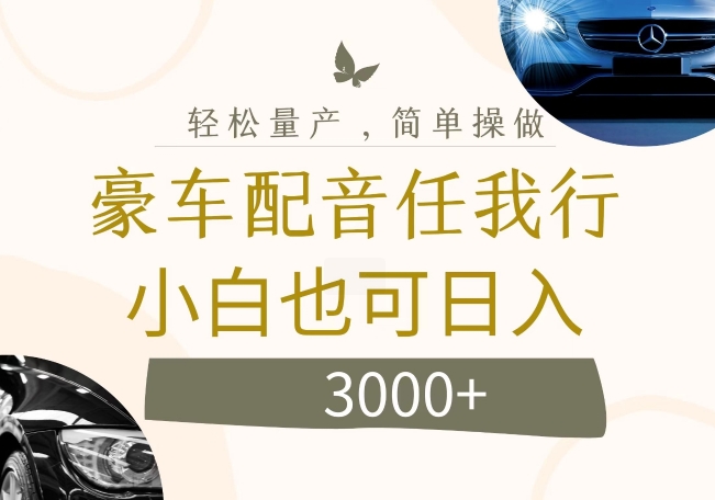 不为人知的暴力小项目，豪车配音，日入几张插图