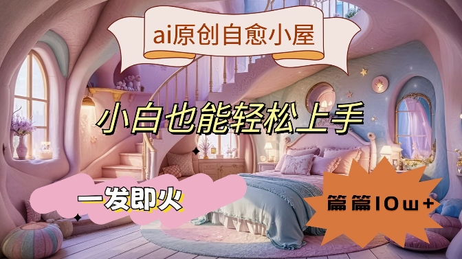 ai原创治愈小屋，小白也能轻松上手，一发即火，篇篇10w+插图