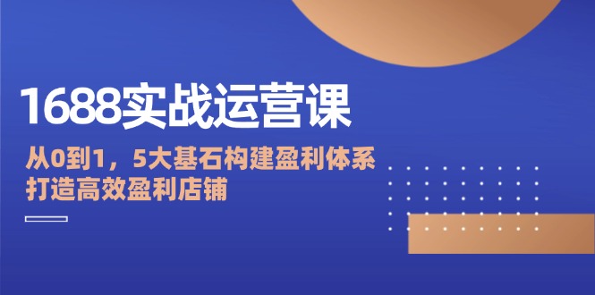 1688实战运营课：从0到1，5大基石构建盈利体系，打造高效盈利店铺插图