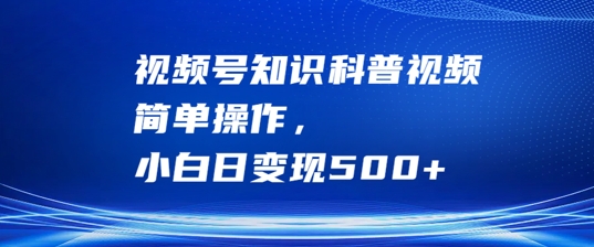 视频号知识科普视频，简单操作，小白日变现500+插图