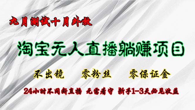 （12862期）淘宝无人直播最新玩法，九月测试十月外放，不出镜零粉丝零保证金，24小…插图