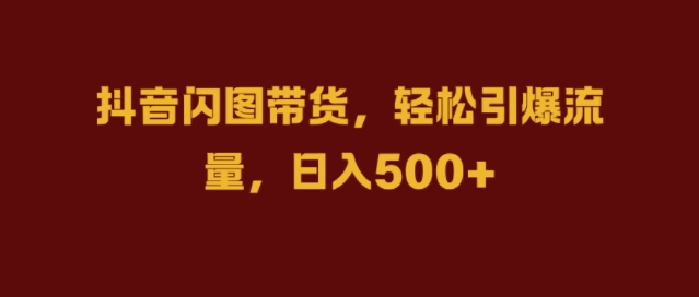 抖音闪图带货，轻松引爆流量，日入几张插图