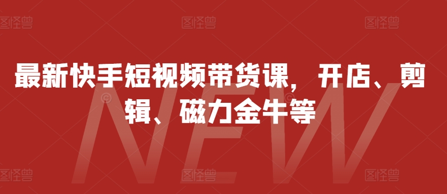 最新快手短视频带货课，开店、剪辑、磁力金牛等插图