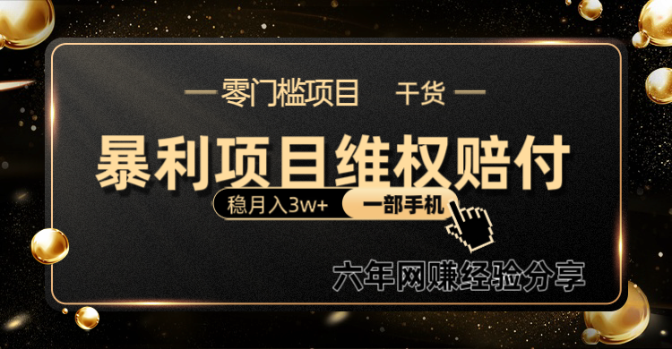 暴利项目线上维q赔付小白月入3w+一部手机改变思维不用剪辑写文案插图