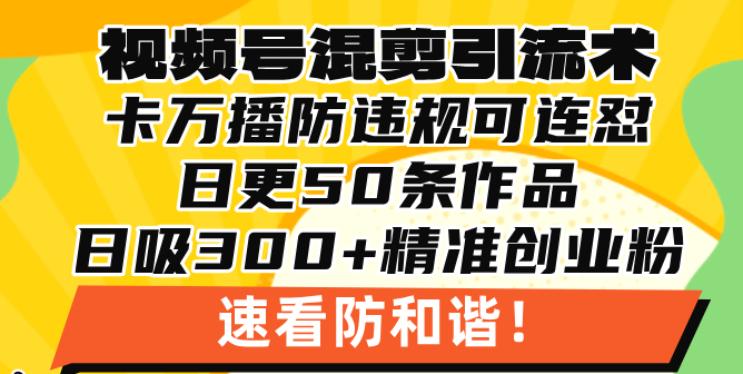 （13400期）视频号混剪引流技术，500万播放引流17000创业粉，操作简单当天学会插图