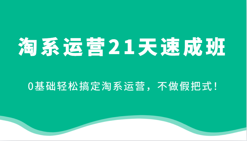 淘系运营21天速成班，0基础轻松搞定淘系运营，不做假把式！插图