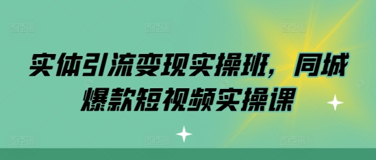 实体引流变现实操班，同城爆款短视频实操课插图