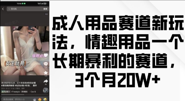 成人用品赛道新玩法，情趣用品一个长期暴利的赛道，3个月收益20个插图