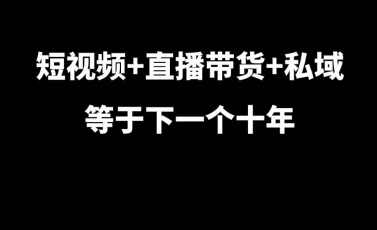 短视频+直播带货+私域等于下一个十年，大佬7年实战经验总结插图