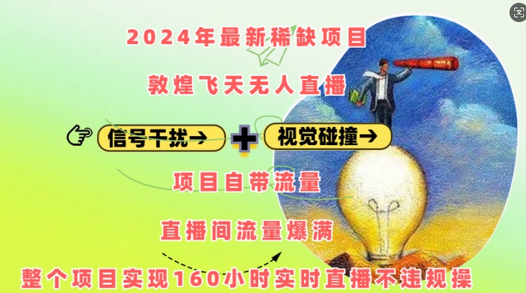 2024年最新稀缺项目敦煌飞天无人直播，项目自带流量，流量爆满，实现160小时实时直播不违规操插图