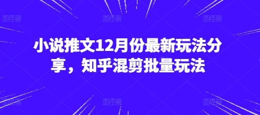小说推文12月份最新玩法分享，知乎混剪批量玩法插图