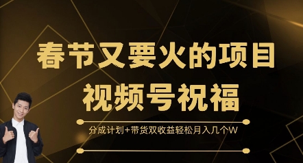 春节又要火的项目视频号祝福，分成计划+带货双收益，轻松月入几个W插图