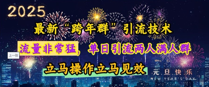 最新“跨年群”引流，流量非常猛，单日引流两人满人群，立马操作立马见效插图