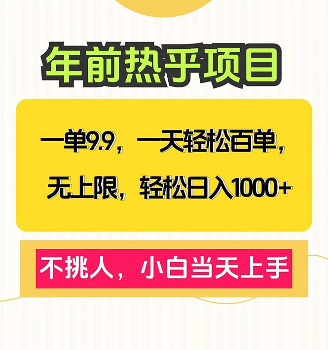 （13795期）一单9.9，一天百单无上限，不挑人，小白当天上手，轻松日入1000+插图