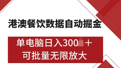 港澳数据全自动掘金，单电脑日入5张，可矩阵批量无限操作【仅揭秘】插图