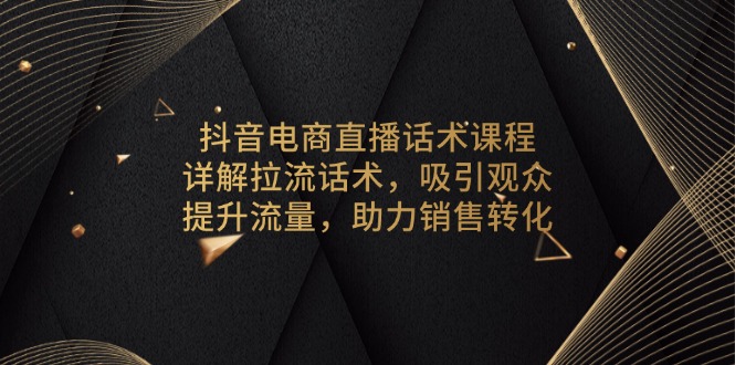 （13846期）抖音电商直播话术课程，详解拉流话术，吸引观众，提升流量，助力销售转化插图