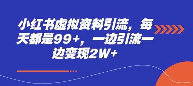 小红书虚拟资料引流，每天都是99+，一边引流一边变现2W+插图