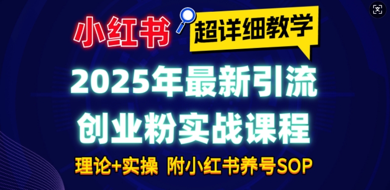 2025年最新小红书引流创业粉实战课程【超详细教学】小白轻松上手，月入1W+，附小红书养号SOP插图