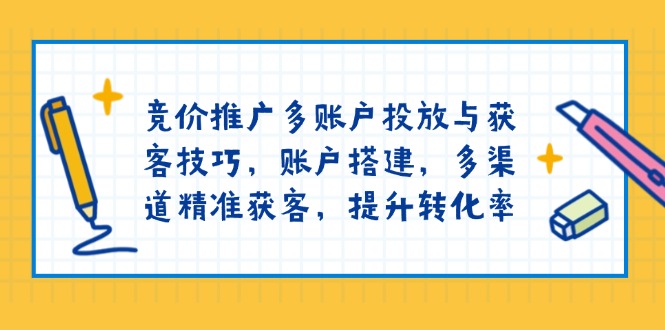 （13979期）竞价推广多账户投放与获客技巧，账户搭建，多渠道精准获客，提升转化率插图
