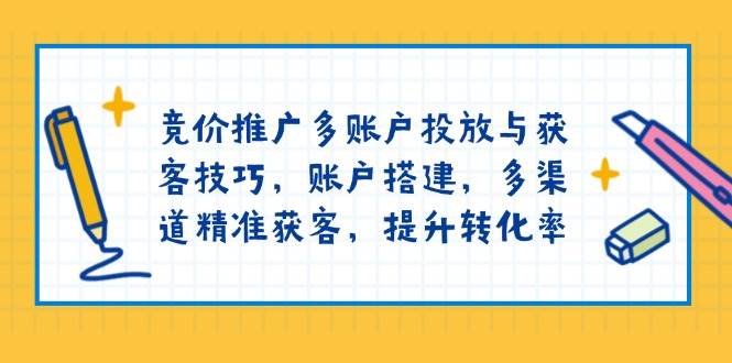 竞价推广多账户投放与获客技巧，账户搭建，多渠道精准获客，提升转化率插图
