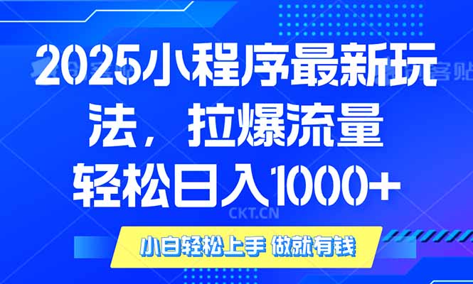 （14028期）2025年小程序最新玩法，流量直接拉爆，单日稳定变现1000+插图