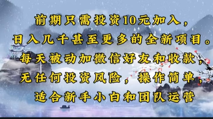 （14047期）前期只需投资10元加入，日入几千甚至更多的全新项目。每天被动加微信好…插图