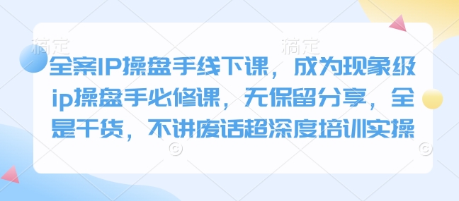 全案IP操盘手线下课，成为现象级ip操盘手必修课，无保留分享，全是干货，不讲废话超深度培训实操插图