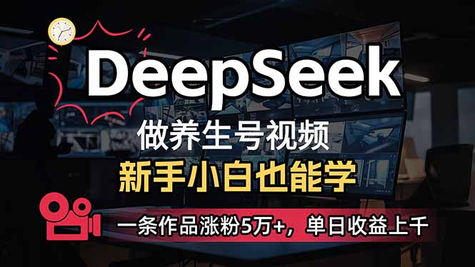 （14270期）小白用DeepSeek做养生号，一条作品涨粉5万+，单日收益上千插图